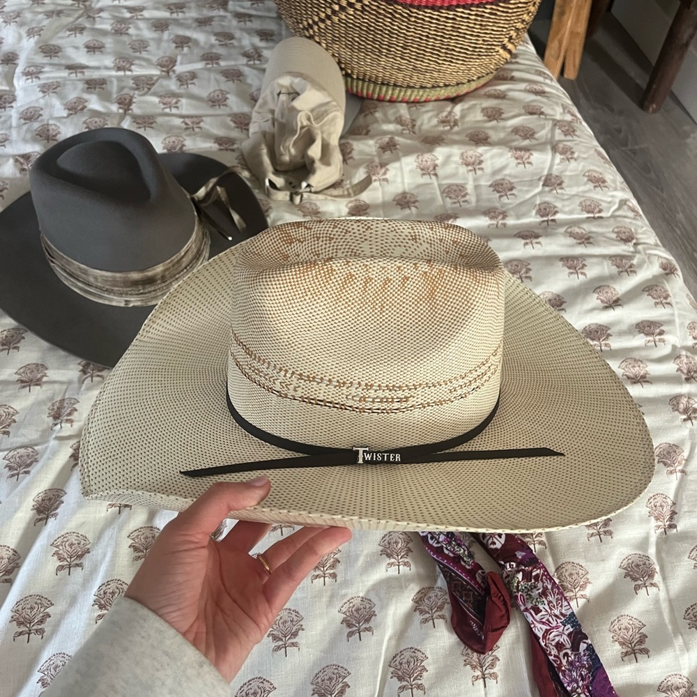 Twister Straw Cowboy Hat with Black Band
